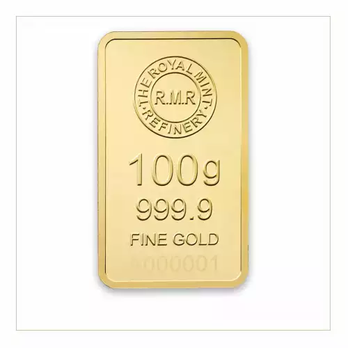 100g Royal Mint Refinery Minted Gold Bar (2)