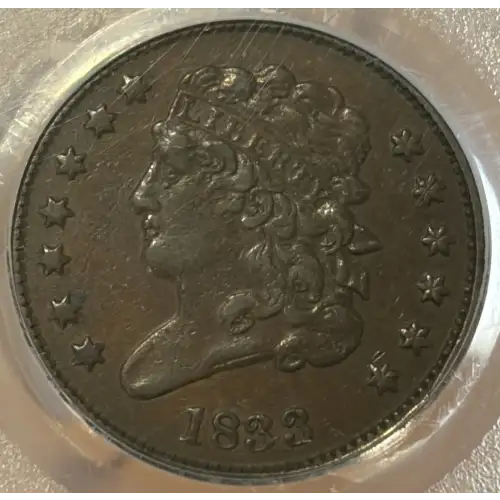 1833 HALF CENT PCGS XF40 (3)