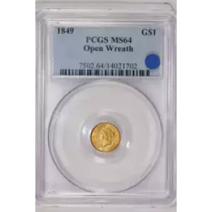 1849 G$1 Open Wreath