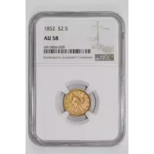 1852 $2.5 GOLD LIBERTY QUARTER EAGLE NGC AU58 (2)