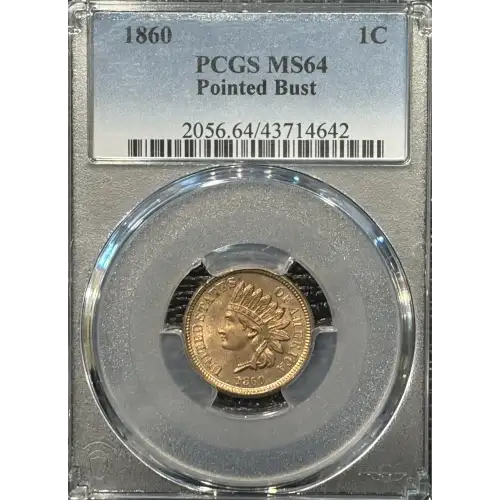 1860 1C Pointed Bust