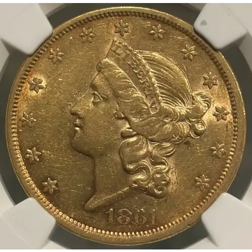1861 $20 GOLD LIBERTY DOUBLE EAGLE NGC AU53 (2)