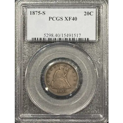 1875-S TWENTY CENT PIECE PCGS XF40 (3)
