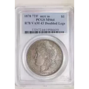 1878 7/8TF $1 VAM 43 Doubled Legs Weak 7/0 HOT 50