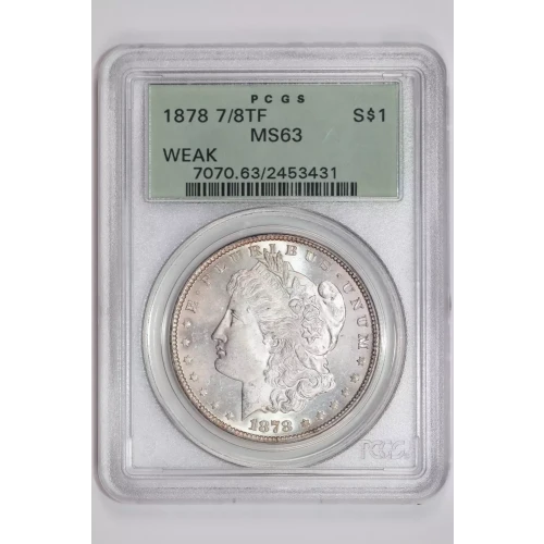 1878 7/8TF $1 Weak