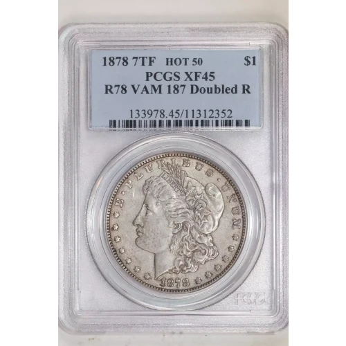 1878 7TF $1 R78 VAM 187 Doubled R