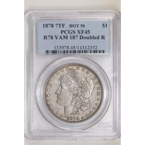 1878 7TF $1 R78 VAM 187 Doubled R