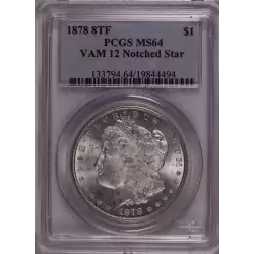 1878 8TF $1 VAM 12 Notched Stars