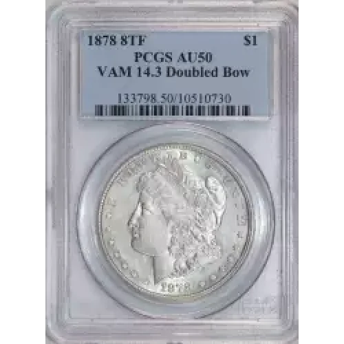 1878 8TF $1 VAM 14.3 Doubled Bow