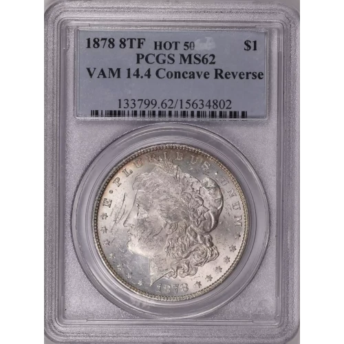 1878 8TF $1 VAM 14.4 Concave Reverse