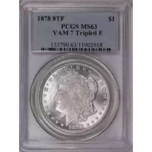 1878 8TF $1 VAM 7 Tripled E