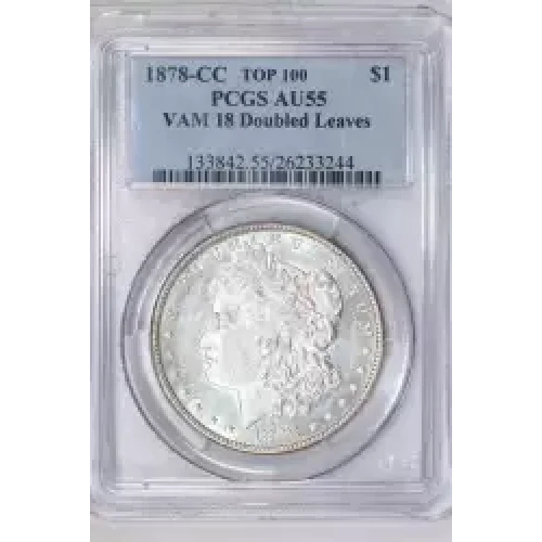 1878-CC $1 VAM 18 Doubled Leaves