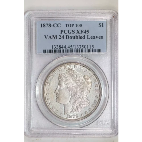1878-CC $1 VAM 24 Doubled Leaves