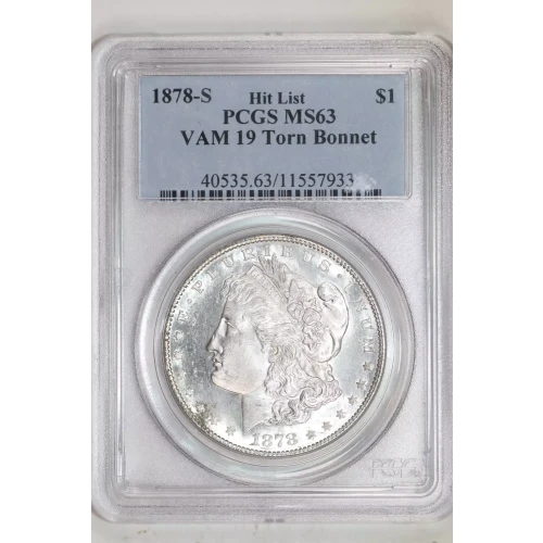 1878-S $1 VAM 19 Torn Bonnet