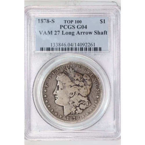 1878-S $1 VAM 27 Long Arrow Shaft