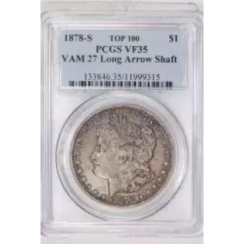 1878-S $1 VAM 27 Long Arrow Shaft