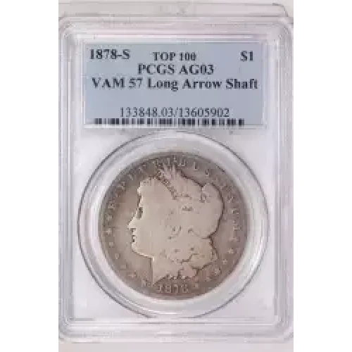 1878-S $1 VAM 57 Long Arrow Shaft