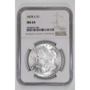 1878-S MORGAN DOLLAR NGC MS64