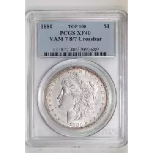 1880 $1 VAM 7 8/7 Crossbar