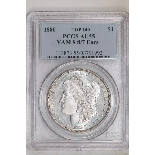 1880 $1 VAM 8 8/7 Ears