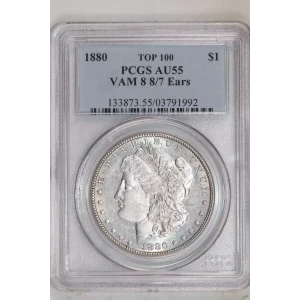 1880 $1 VAM 8 8/7 Ears