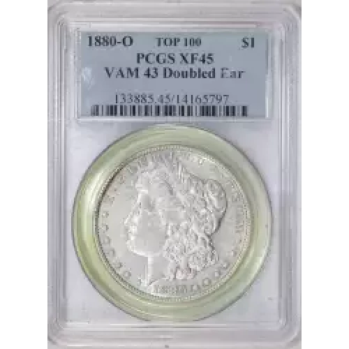 1880-O $1 VAM 43 Doubled Ear