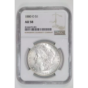 1880-O MORGAN DOLLAR NGC AU58