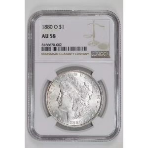 1880-O MORGAN DOLLAR NGC AU58