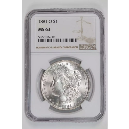 1881-O MORGAN DOLLAR NGC MS63 - LOOKS NICER!