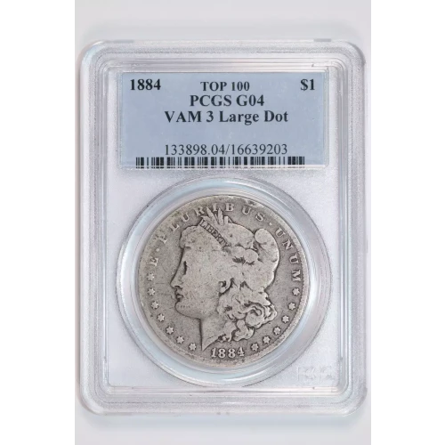 1884 $1 VAM 3 Large Dot TOP 100