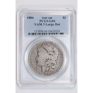 1884 $1 VAM 3 Large Dot TOP 100