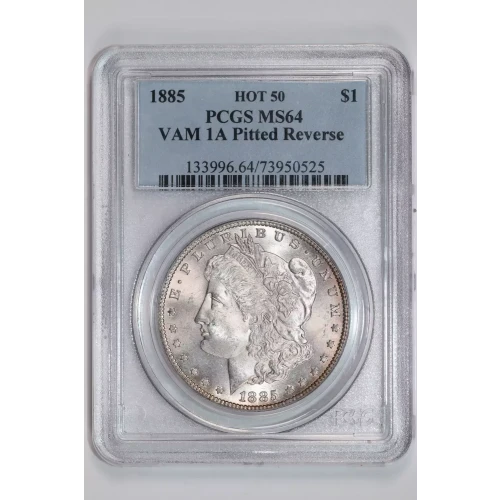 1885 $1 VAM 1A Pitted Reverse HOT 50