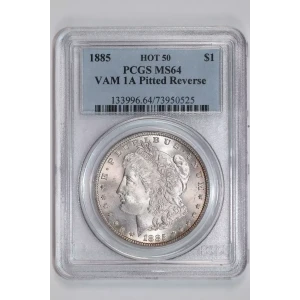 1885 $1 VAM 1A Pitted Reverse HOT 50
