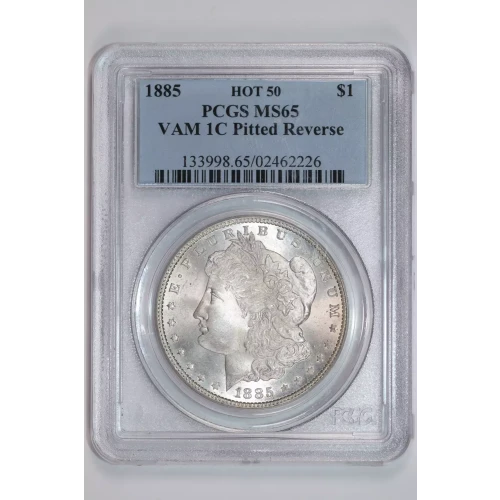 1885 $1 VAM 1C Pitted Reverse HOT 50