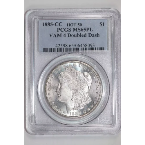 1885-CC $1 VAM 4 Doubled Dash, PL