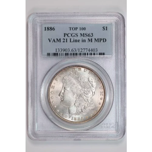 1886 $1 VAM 21 Line in M MPD TOP 100