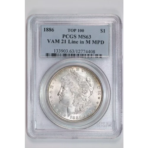 1886 $1 VAM 21 Line in M MPD TOP 100