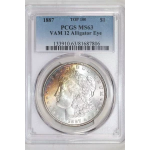 1887 $1 VAM 12 Alligator Eye
