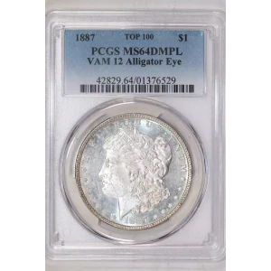 1887 $1 VAM 12 Alligator Eye, DMPL