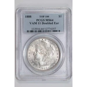 1888 $1 VAM 11 Doubled Ear TOP 100