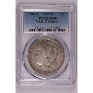 1888-O $1 VAM 17 Oval O