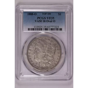 1888-O $1 VAM 18 Oval O