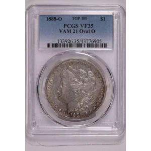 1888-O $1 VAM 21 Oval O