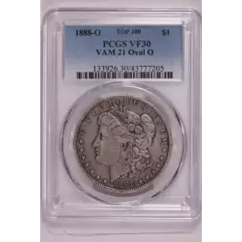 1888-O $1 VAM 21 Oval O