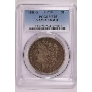 1888-O $1 VAM 21 Oval O