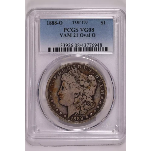 1888-O $1 VAM 21 Oval O