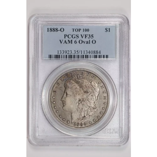 1888-O $1 VAM 6 Oval O TOP 100