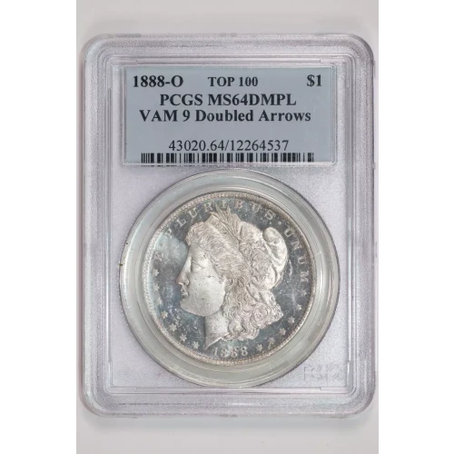 1888-O $1 VAM 9 Doubled Arrows TOP 100, DMPL