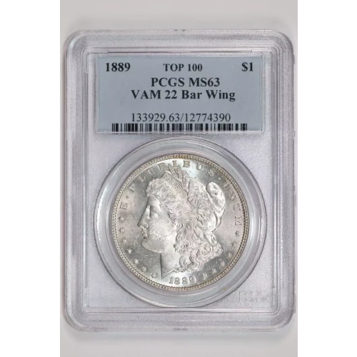 1889 $1 VAM 22, Bar Wing TOP 100 (2)