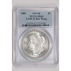 1889 $1 VAM 22, Bar Wing TOP 100 (2)